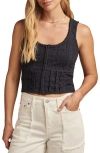 Lucky Brand Eyelet Embroidery Crop Tank In India Ink