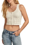 Lucky Brand Women's Schiffly Embroidered Corset Top In Whisper White