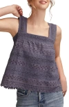 Lucky Brand Women's Eyelet Swing Tank Top In Purple