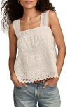 Lucky Brand Women's Eyelet Swing Tank Top In White