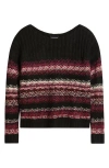 Lucky Brand Women's Fair Isle Boatneck Sweater In Multi Combo
