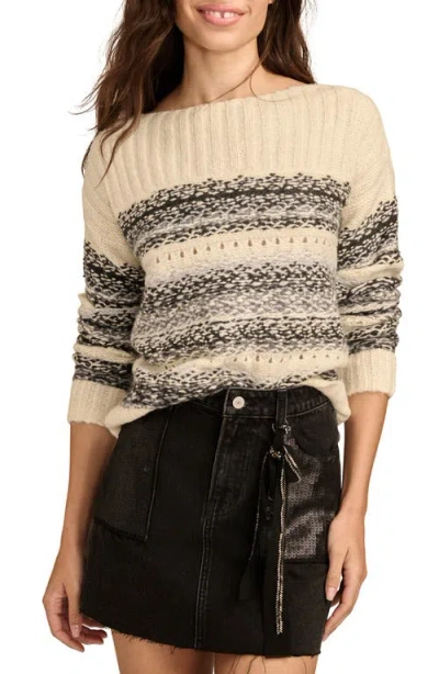 Lucky Brand Fair Isle Boat Neck Sweater In Neutral Combo