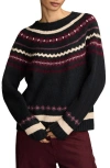Lucky Brand Fair Isle Crewneck Sweater In Brown