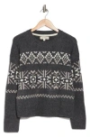 Lucky Brand Fair Isle Crewneck Sweater In Charcoal Multi