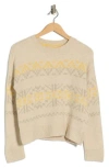 Lucky Brand Fair Isle Crewneck Sweater In Neutral