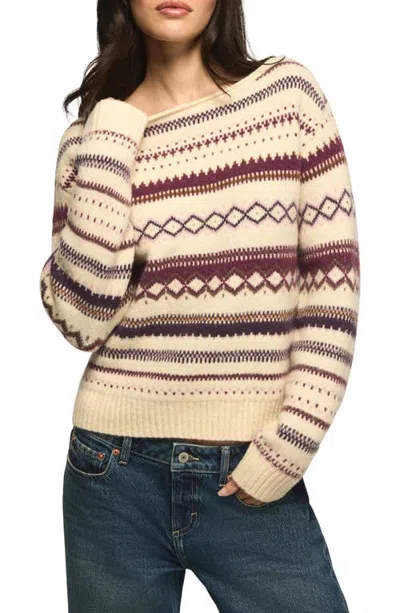 Lucky Brand Fair Isle Crewneck Sweater In Neutral