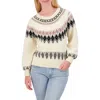 Lucky Brand Fair Isle Raglan Crew Sweater In Birch