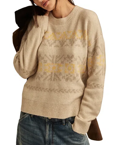 Lucky Brand Fairisle Crew Neck In Natural Multi