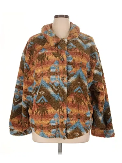 Pre-owned Lucky Brand Faux Fur Jacket In Brown