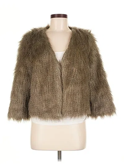 Pre-owned Lucky Brand Faux Fur Jacket In Gold