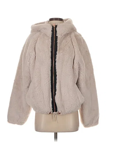 Pre-owned Lucky Brand Faux Fur Jacket In Gray