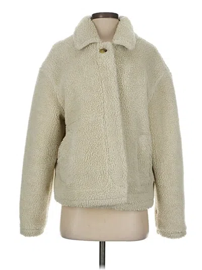 Pre-owned Lucky Brand Faux Fur Jacket In White