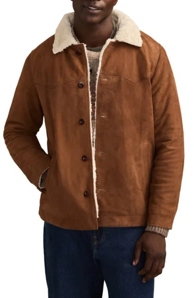 Lucky Brand Faux Shearling Ranch Coat In Brown