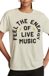 Lucky Brand Women's Feel The Energy Of Live Music Crewneck T-shirt In Pale Ivory