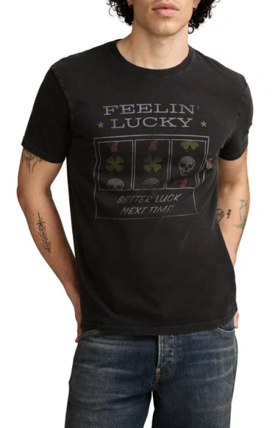 Lucky Brand Feelin' Lucky Slots Cotton Graphic T-shirt In Black