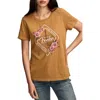 Lucky Brand Fender Floral Graphic T-shirt In Brown