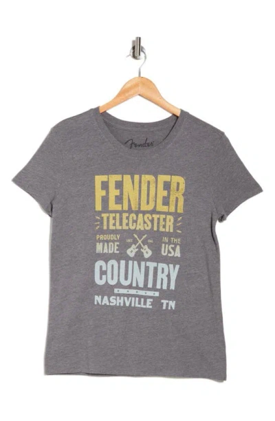 Lucky Brand Fender Graphic T-shirt In Med Heather Grey