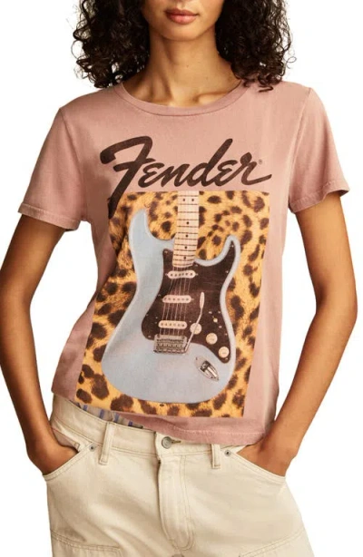 Lucky Brand Fender Guitar Cotton Graphic T-shirt In Ash Rose