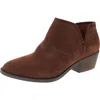 Lucky Brand Ferolia Womens Suede Almond Toe Ankle Boots In Multi