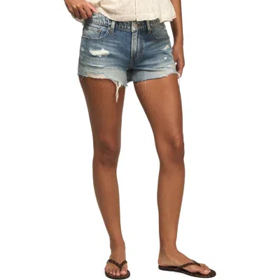 Lucky Brand Festival Ripped Denim Cutoff Shorts In Blue