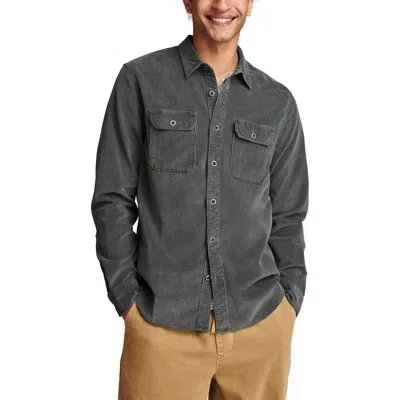 Lucky Brand Finewale Corduroy Workshirt In Dark Slate