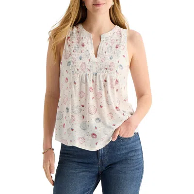 Lucky Brand Fireworks Smocked Tank In Neutral