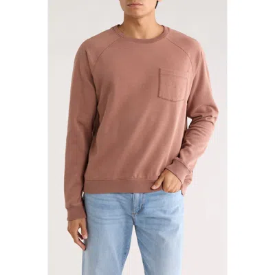 Lucky Brand Fleece Raglan Sweatshirt In Brown