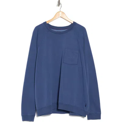 Lucky Brand Fleece Raglan Sweatshirt In Vintage Indigo