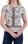 Lucky Brand Floral Cotton & Modal T-shirt In Black Floral