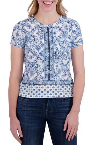 Lucky Brand Floral Cotton & Modal T-shirt In Blue Floral
