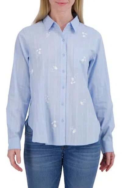 Lucky Brand Floral Cotton Button-up Shirt In Blue Multi