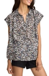 LUCKY BRAND FLORAL COTTON POPOVER TOP