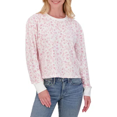Lucky Brand Floral Crop Sweatshirt In Cream Floral