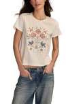Lucky Brand Floral Cross Stitch Embroidered Cotton Graphic T-shirt In Gray