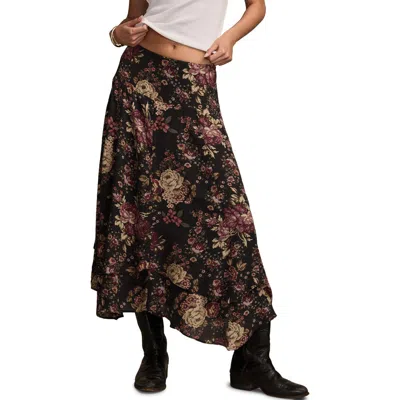LUCKY BRAND LUCKY BRAND FLORAL DROP WAIST MAXI SKIRT