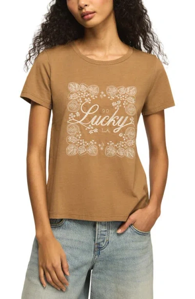 Lucky Brand Floral Frame Graphic T-shirt In Multi