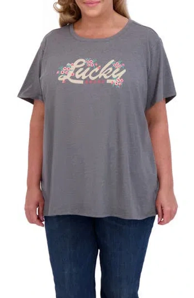 Lucky Brand Floral Logo Graphic T-shirt