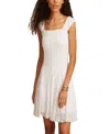 Lucky Brand Floral Mesh Mini Dress In White