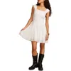 Lucky Brand Floral Mesh Mini Dress In White