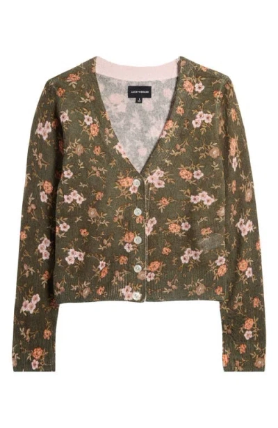 Lucky Brand Floral Print Cardigan In Deep Depths Floral