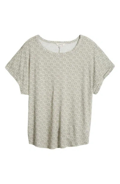 Lucky Brand Floral Print Dolman Sleeve T-shirt In Green Print