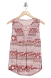 Lucky Brand Floral Smocked Tank