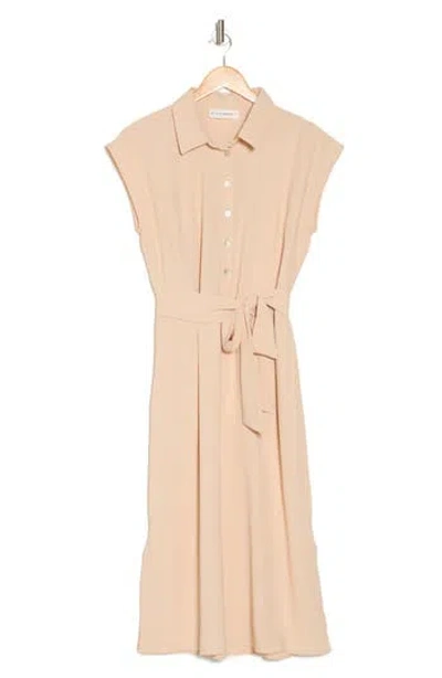 Lucky Brand Floral Tie Waist Shirtdress In Frappe