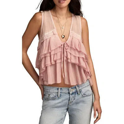 LUCKY BRAND LUCKY BRAND FLYAWAY RUFFLE TANK TOP