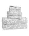 Lucky Brand Folk Floral Cotton 6-pc. Bath Towel Set In Gray
