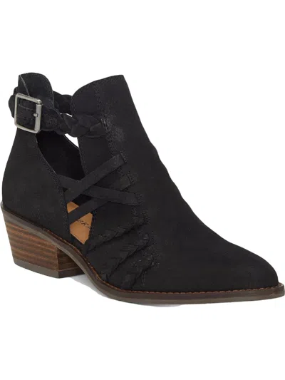 Lucky Brand Forbas Womens Buckle Ankle Booties In Black