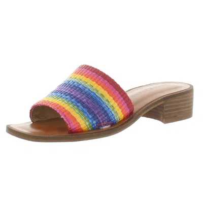 Lucky Brand Frijana Womens Square Toe Slip On Slide Sandals In Multi