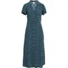 Lucky Brand Front Button Midi Dress In Green