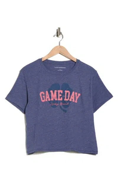 Lucky Brand Game Day Crop Graphic T-shirt In Purple