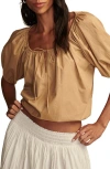 LUCKY BRAND LUCKY BRAND GATHERED POPLIN TOP